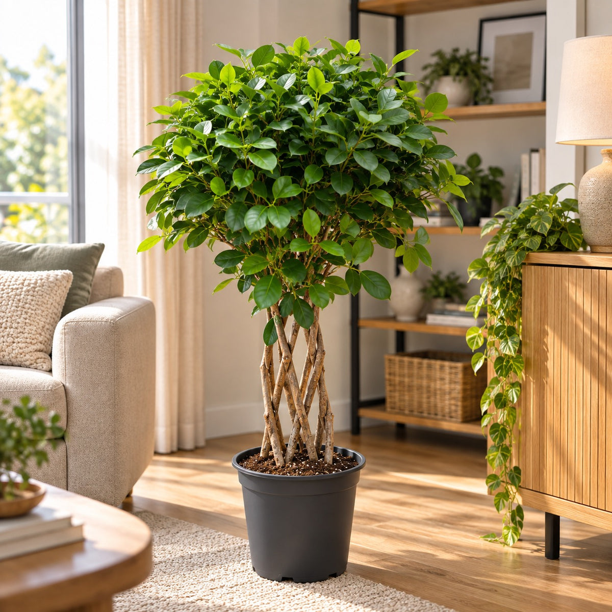 Ficus microcarpa 'Moclame' impletit - Ficus cu trunchi impletit si coroana bogata