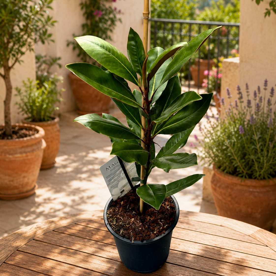 Magnolia grandiflora 'Little Gem' - feuillage persistant, fleurs parfumées (exemplaires jeunes)