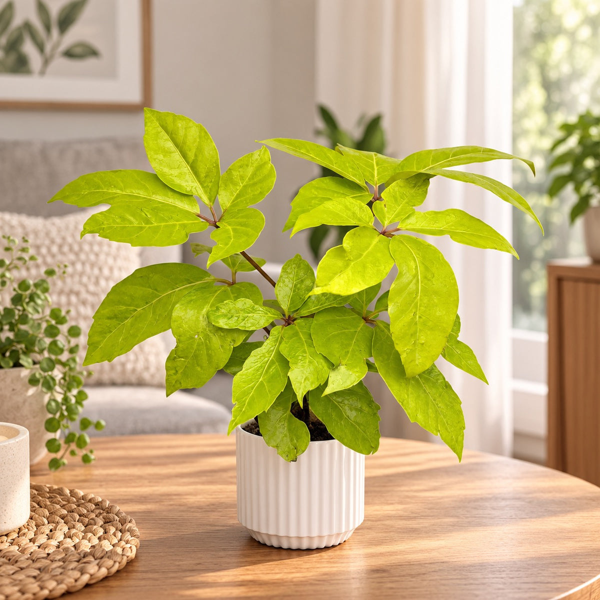 Schefflera amate 'Golden' - umbrella tree with green-golden foliage