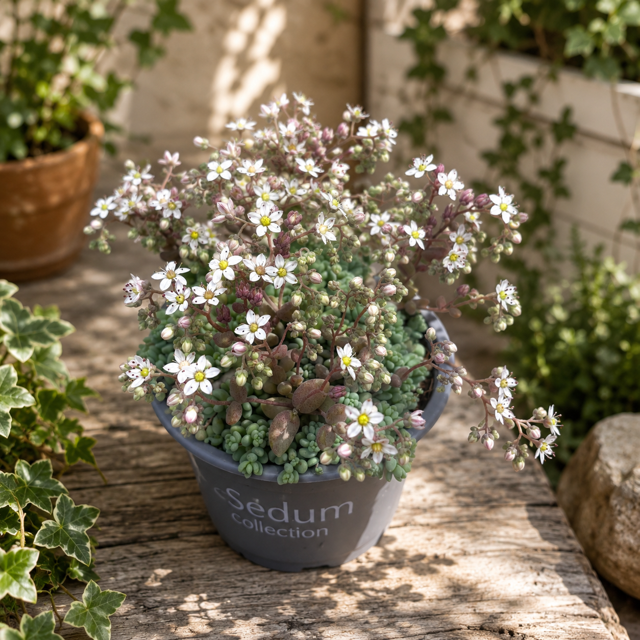 Sedum dasyphyllum (iarba grasa) - suculenta perena cu frunze albastru-argintii
