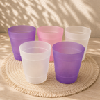 Semi-transparent plastic mask-type pots - various colors