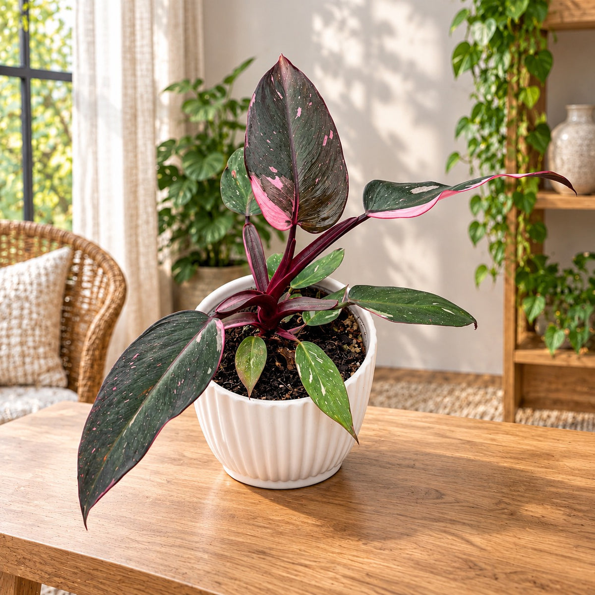 Philodendron ‘Pink Princess’ - Philodendron cu variegatie roz