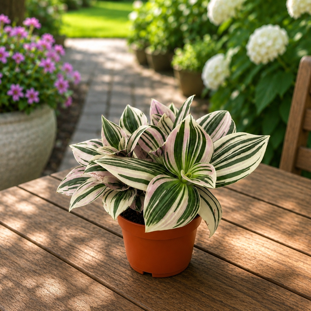 Tradescantia ‘Unicorn’ - planta curgatoare cu frunzis pastelat, in nuante magice