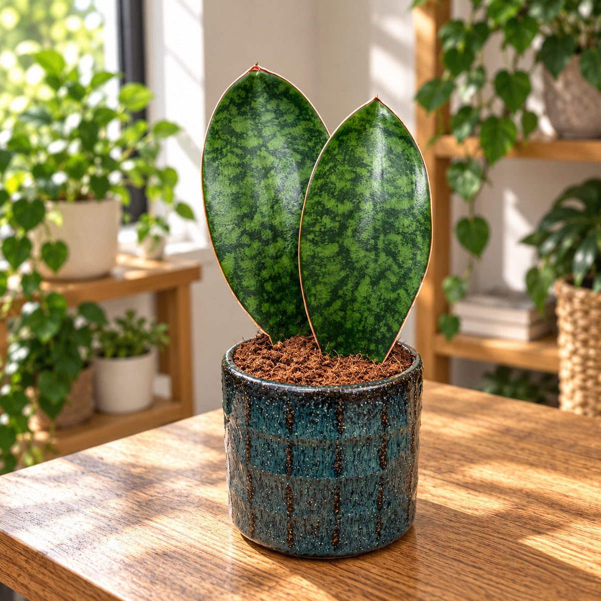 Sansevieria masoniana 'Shark Fin' 2pp - Sansevieria with 2 broad, decorative leaves