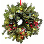 Coronita naturala de Craciun cu instalatie luminoasa
