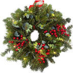 Coronita naturala de Craciun cu instalatie luminoasa