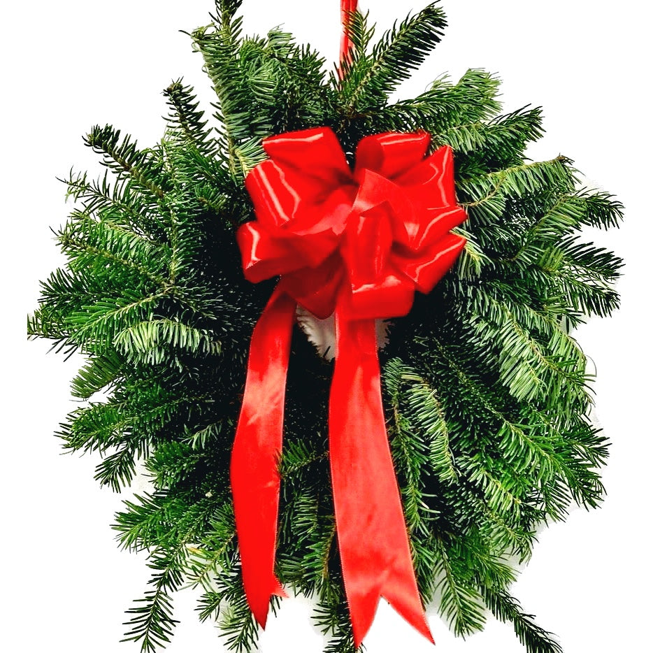 Coronita din brad natural cu fundita rosie