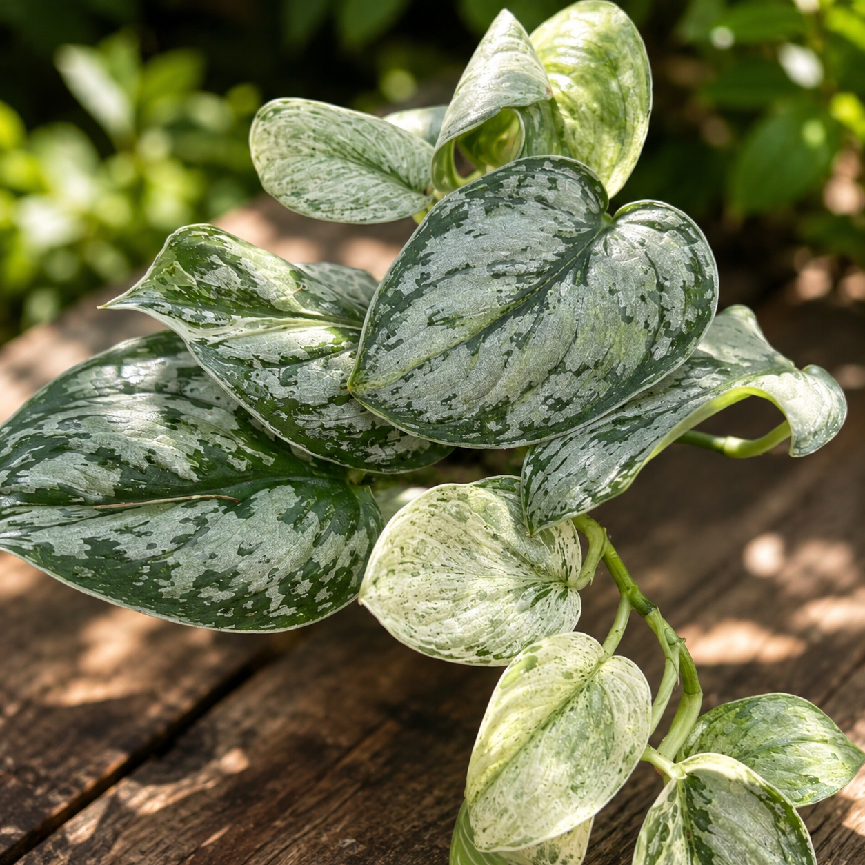 Scindapsus 'Peasun' – erittäin kirjava kuviointi