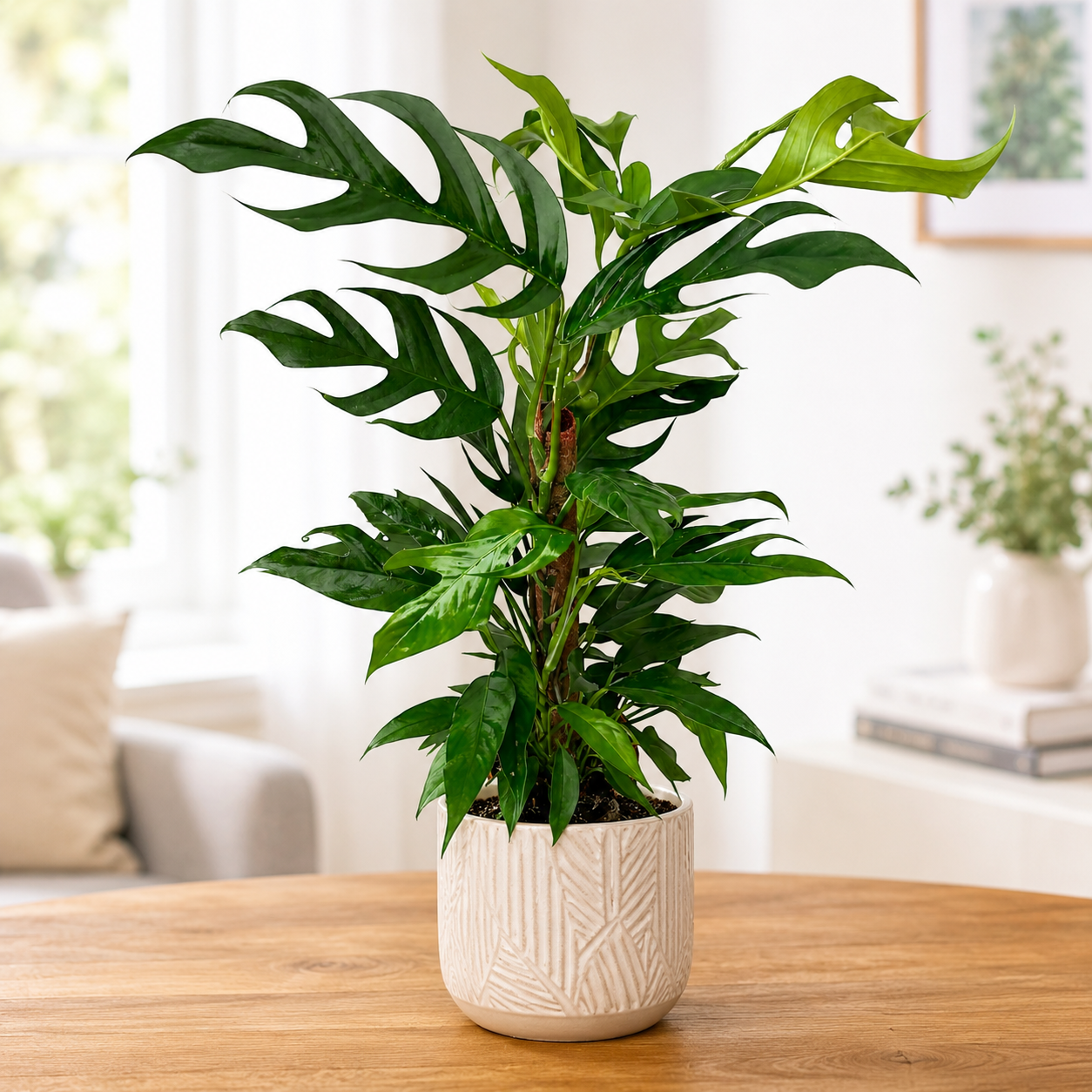 Epipremnum pinnatum 'Baltic Blue' – climbing plant with blue-green leaves and fenestrations