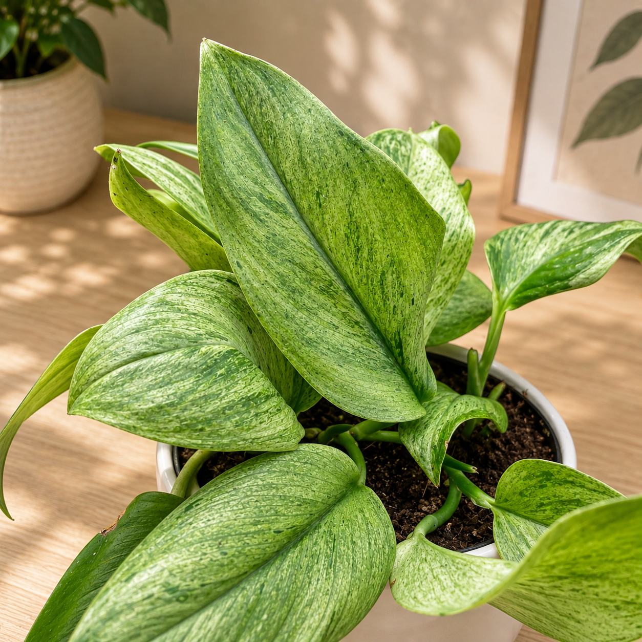 Scindapsus pictus 'Mint' – Silver Scindapsus with mint-green foliage