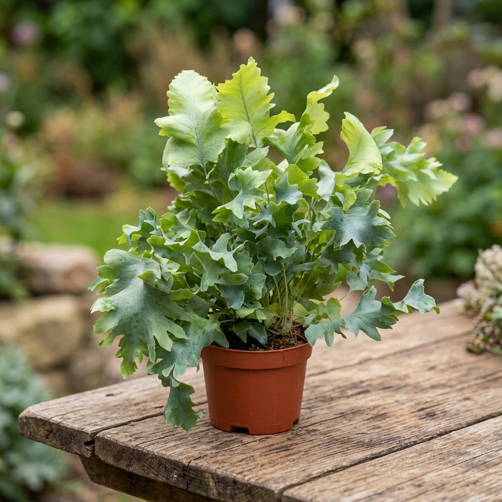 Phlebodium aureum ‘Davana’ – feriga tropicala exotica, cu frunzis albastrui si port elegant