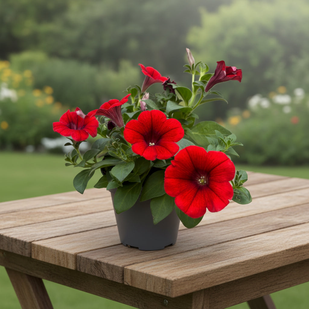 Petunia ‘Tea Red’ - petunie cu flori intense rosu-fuchsia