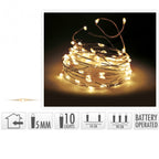 Weihnachtsbeleuchtung 100 cm - Silberdrahtlichter, 10 LEDs