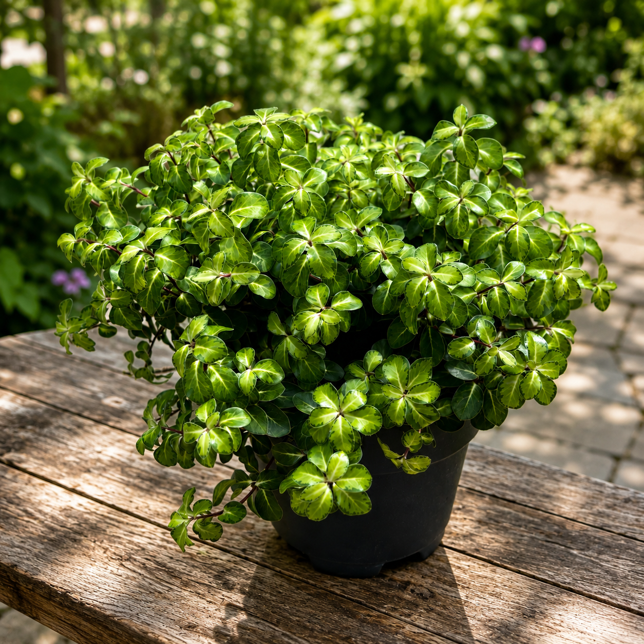 Pittosporum tenuifolium „Gold Star” – örökzöld cserje aranyszínű, tarkalevelű lombozattal