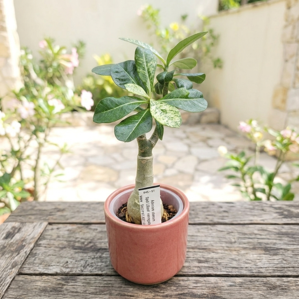 Adenium obesum 'Spot Lilium' (variegated)