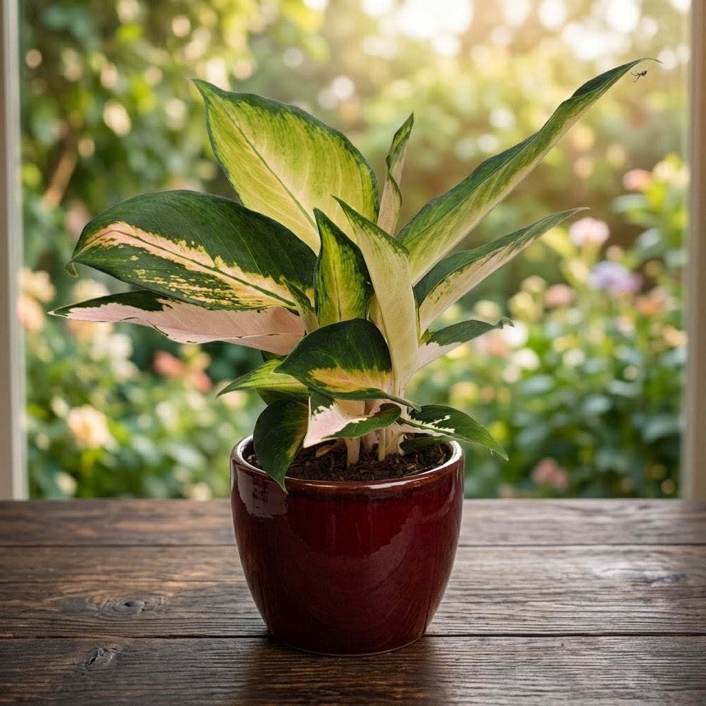 Aglaonema 'China Pink' - aglaonema con fogliame pastello