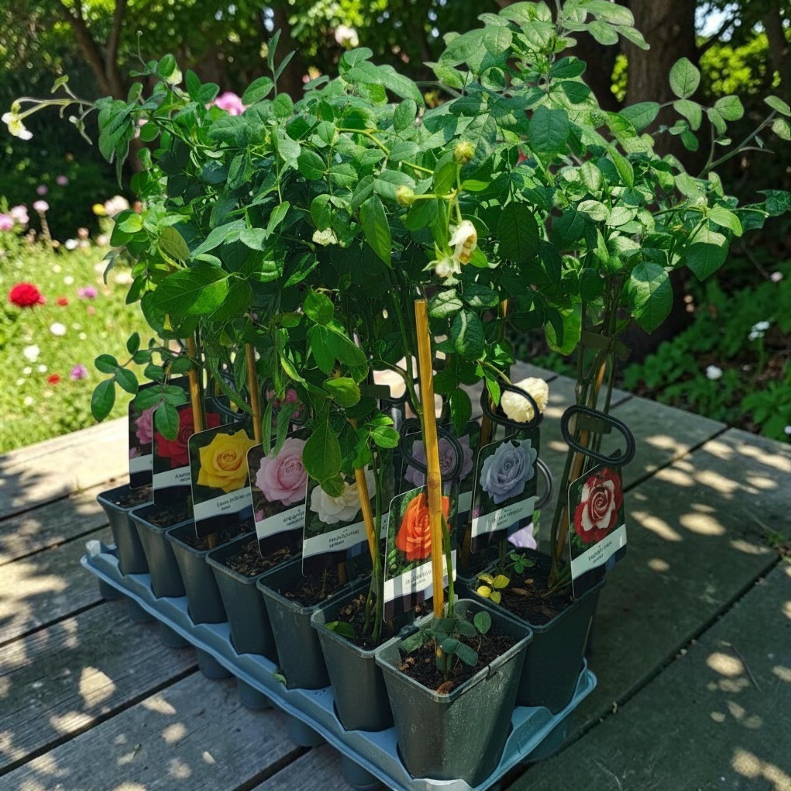 Rosa mix - Floribundaroos, klimroos, geurend (D11cm)