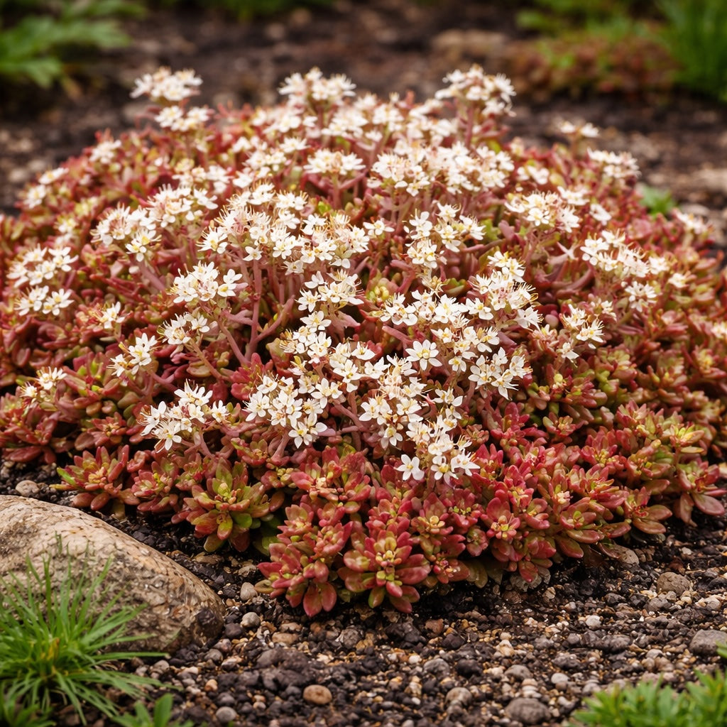 Sedum album ‘Coral Carpet’ (iarba grasa) – covor coral spectaculos