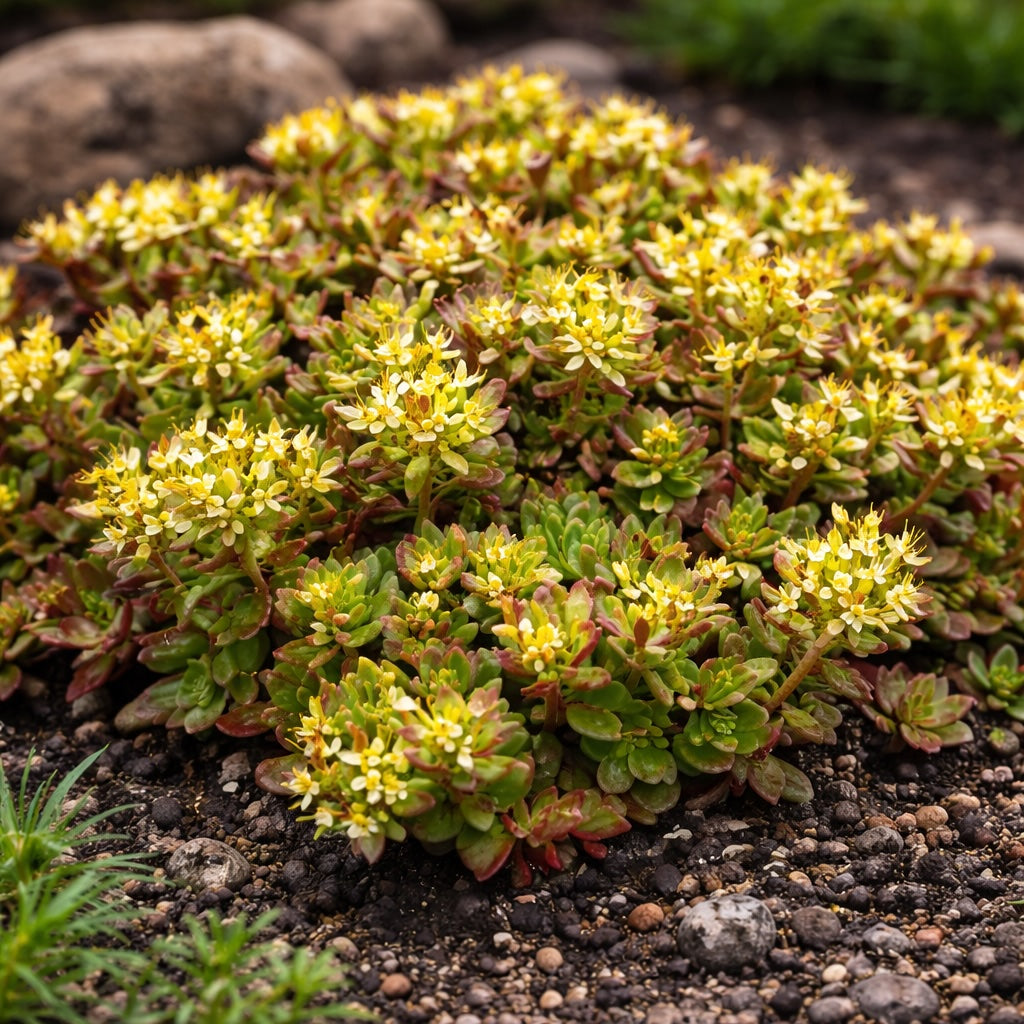 Sedum oreganum (iarba grasa de Oregon) – covor compact cu nuante spectaculoase tot anul