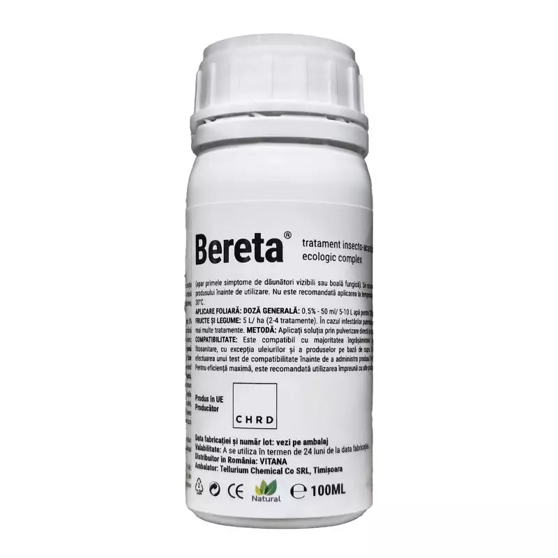 Tratament Insecto-Acaricid si fungicid Ecologic - BERETA - Acarieni, Trips, Afide, Paduchi testosi, Boli fungice