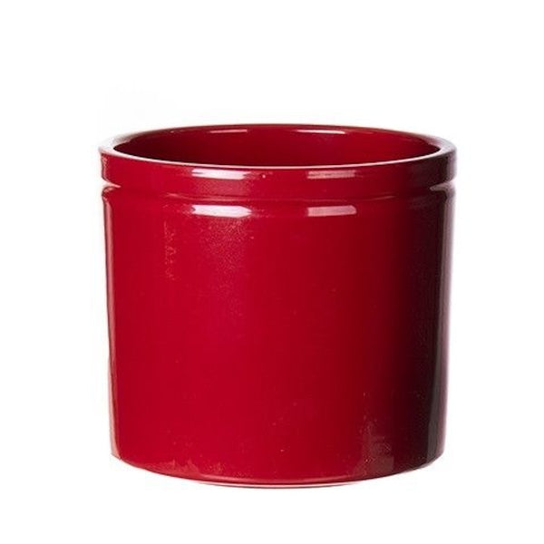 Vas decorativ ceramic rosu Lex D13.5, H12.5 cm