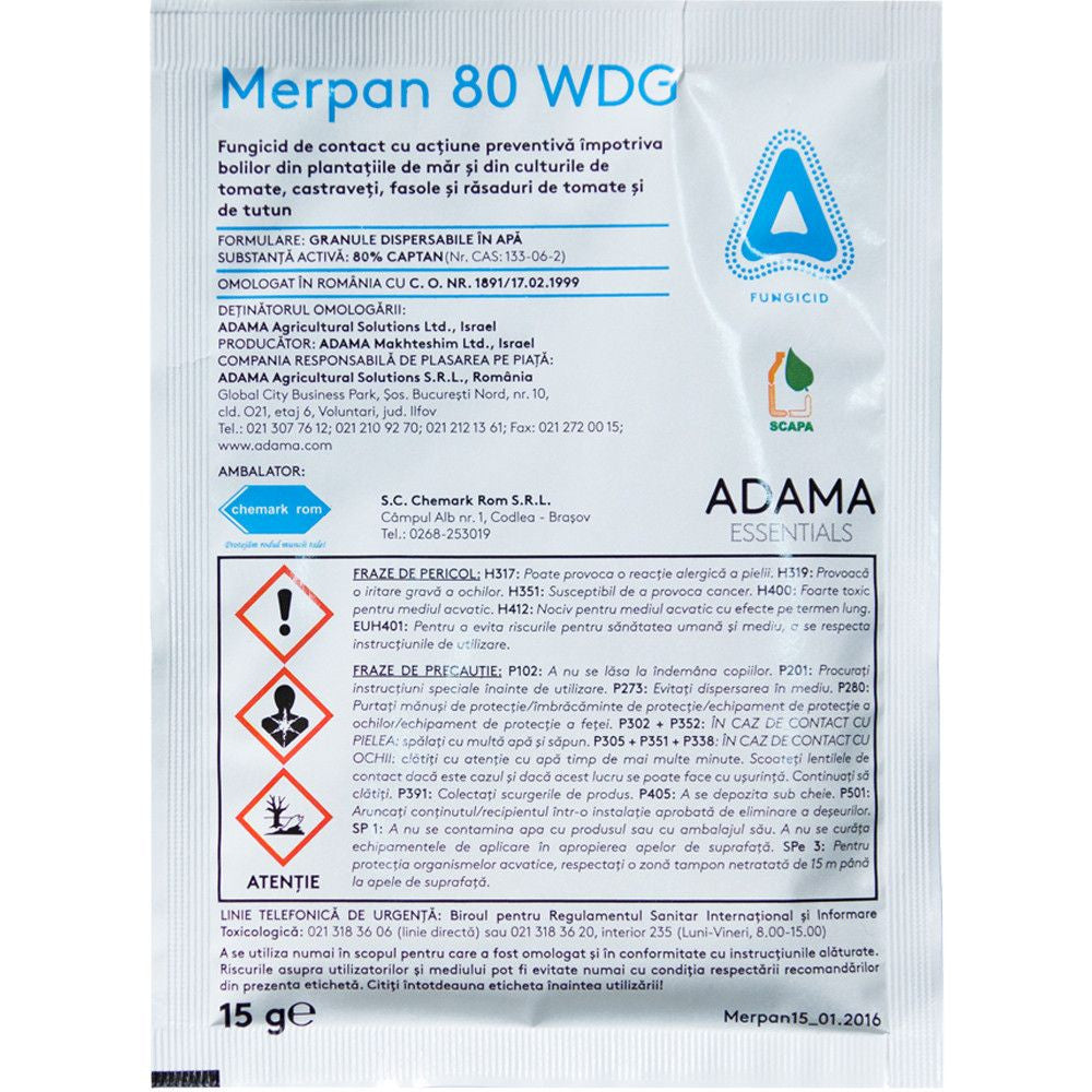 Merpan 80 WDG 15 g - fungicid de contact