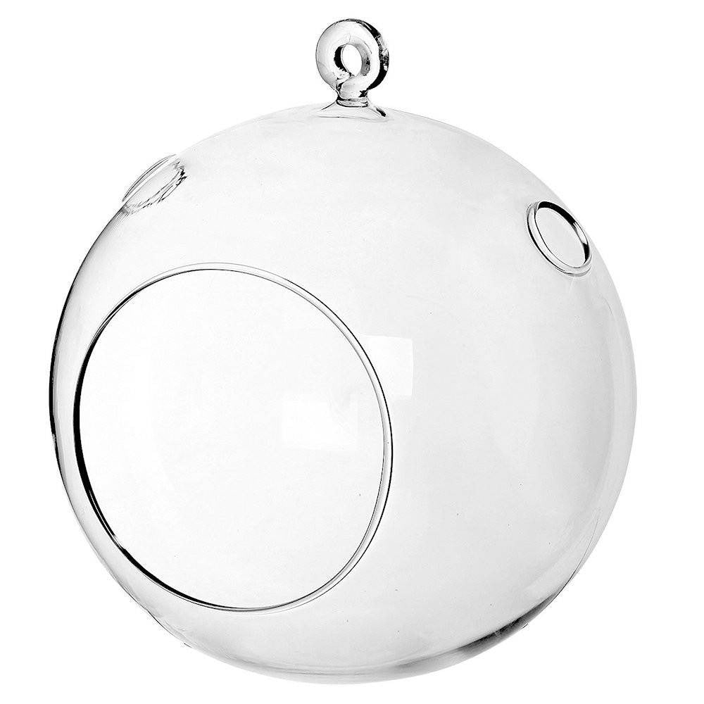 Bol sau glob sticla terrarium, cu agatatoare, la un pret special