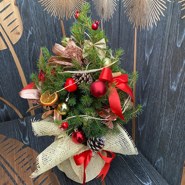 Decorated potted tree - an ideal gift for the holidays